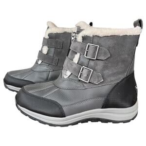 Koolaburra UGG Gray Imree Moto Boot Sherpa Interior Buckle Waterproof Women's 9
